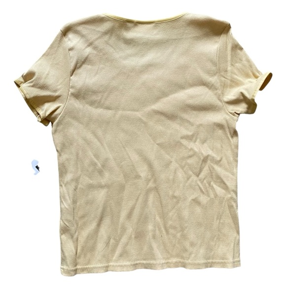NWT ~ VTG ~ 1990s ~ Liz Claiborne ~ Pastel Yellow Ribbed Shirt ~ Size XL - Picture 2 of 4